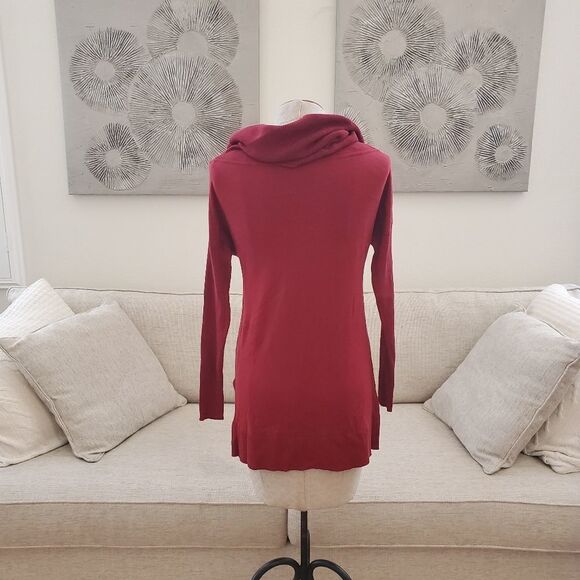 Caslon Side Slit Convertible Cowl Neck Tunic size Medium in Red - Picture 8 of 12